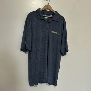 Men’s golf polo. Dark grey with PGA embroidery